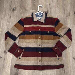 Striped Jacket - Red, Navy, Tan